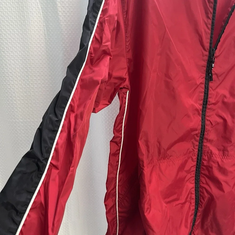 Vtg Nike Men's Red Windbreaker Running Jacket XL 90's Embroidered Swoosh Retro